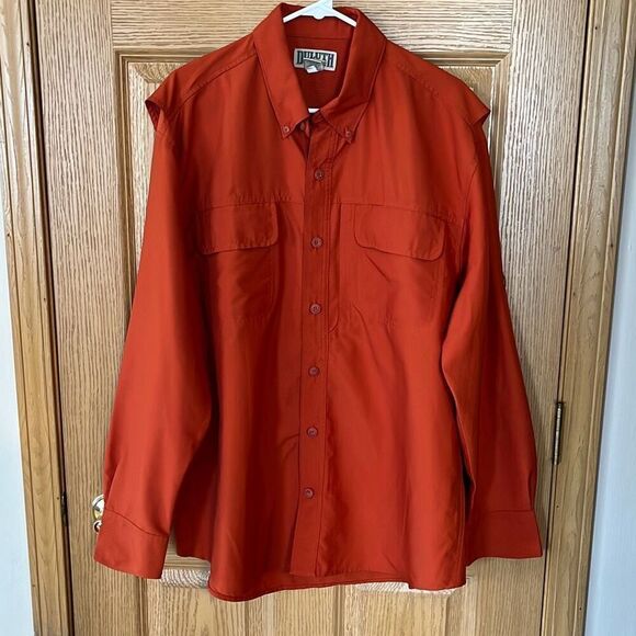 Duluth Trading Burnt Orange Long Sleeve Vented Shirt Large - Picture 1 of 4
